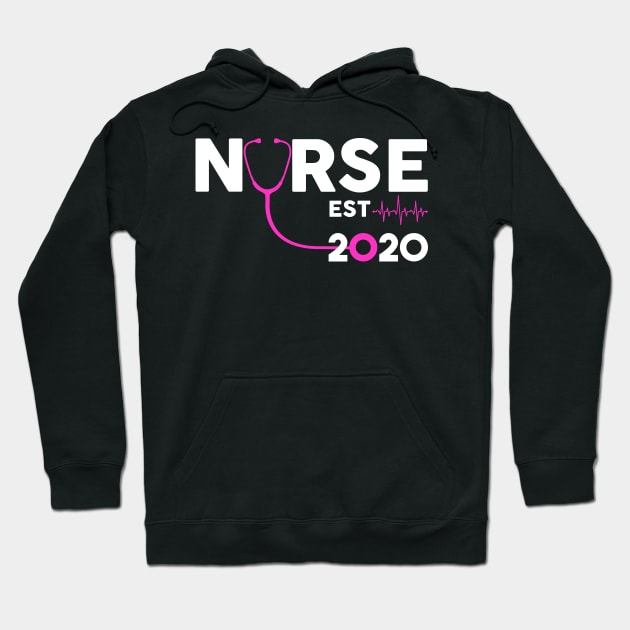 Nurse Est 2020 Hoodie by Hannah's Bear Tees